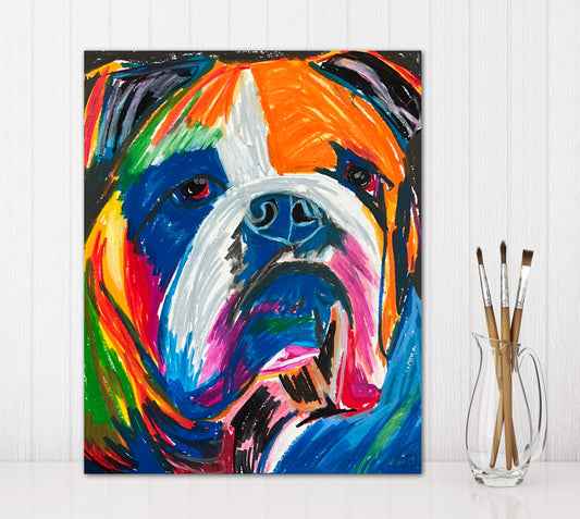 Orange Bulldog - Print, Poster or Stretched Canvas Print in more sizes