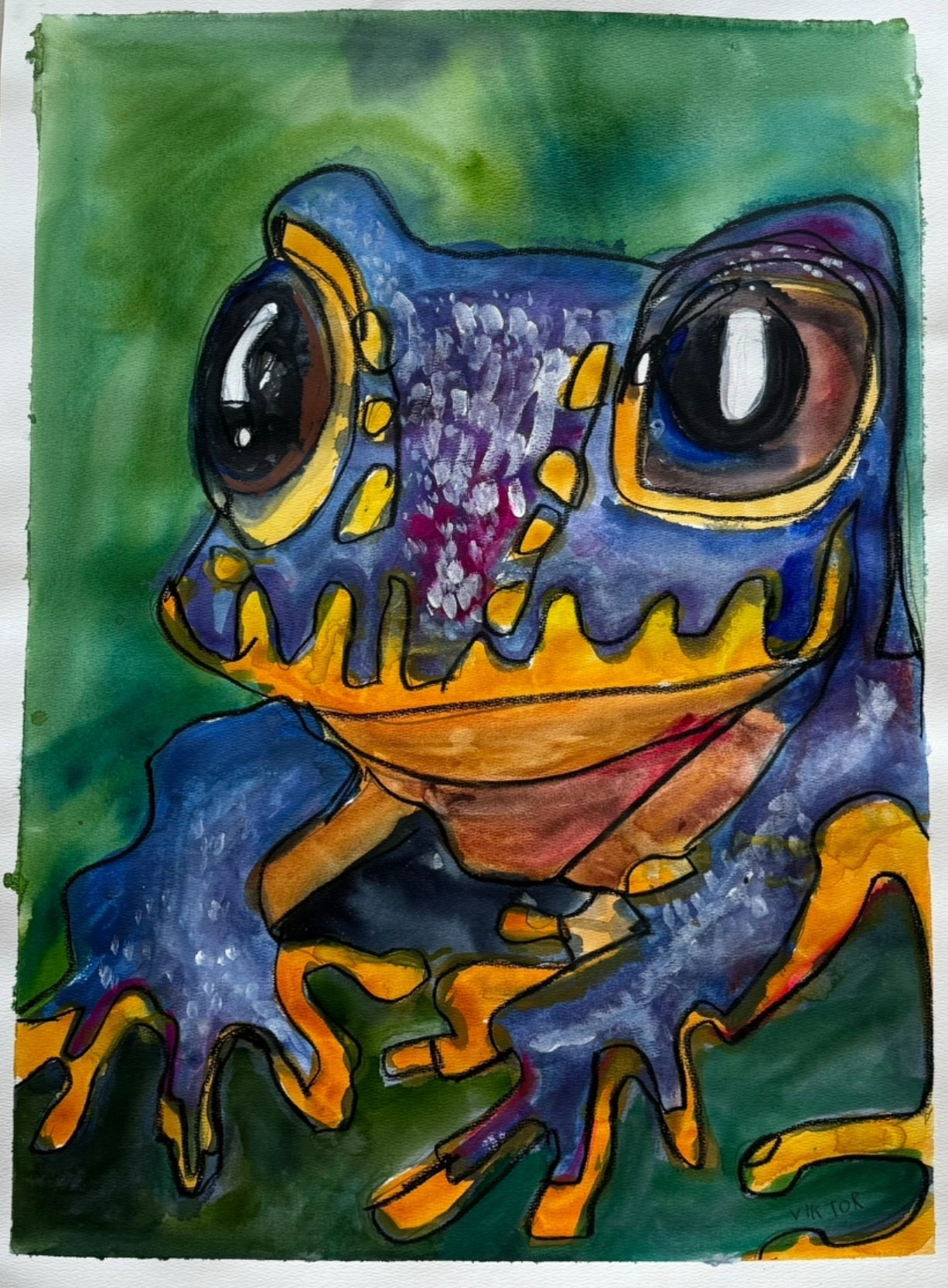 Tree frog, offers original watercolor