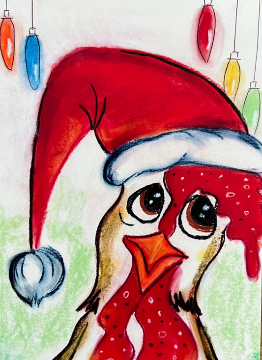 Santa Chicken - Art Prints