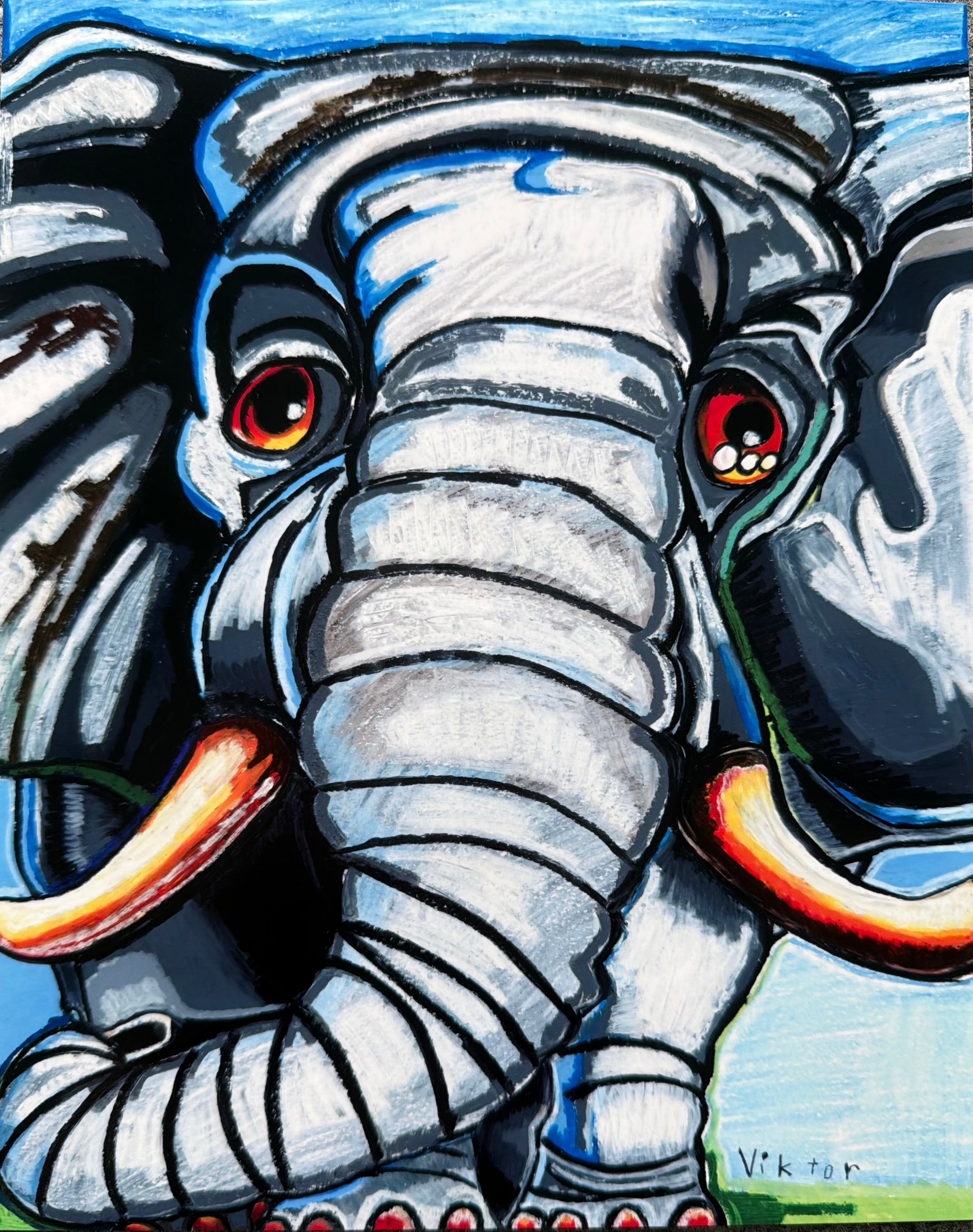 Azure Elephant - Art Prints – Vichy's Art