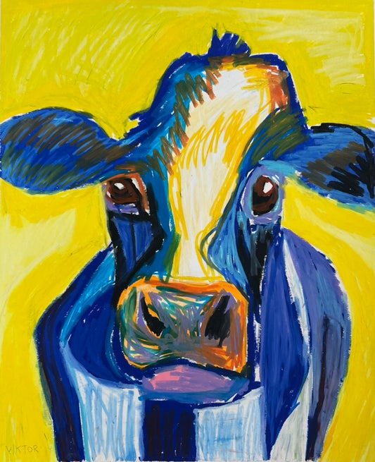 Blue Cow - Art Prints