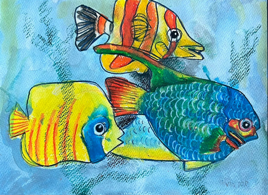 Three Colorful Fish - Art Prints