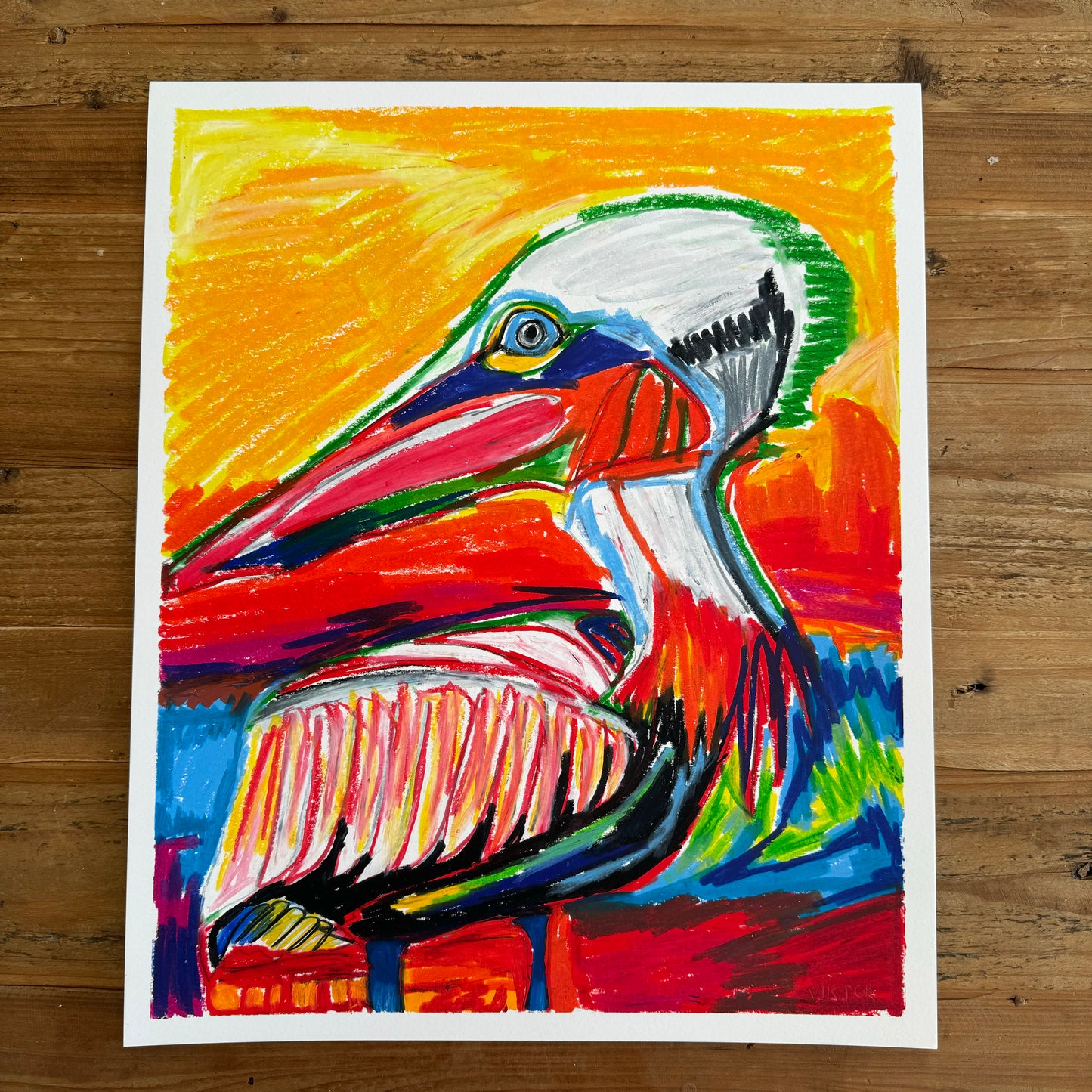 Pelly The Pelican - ORIGINAL  14x17”