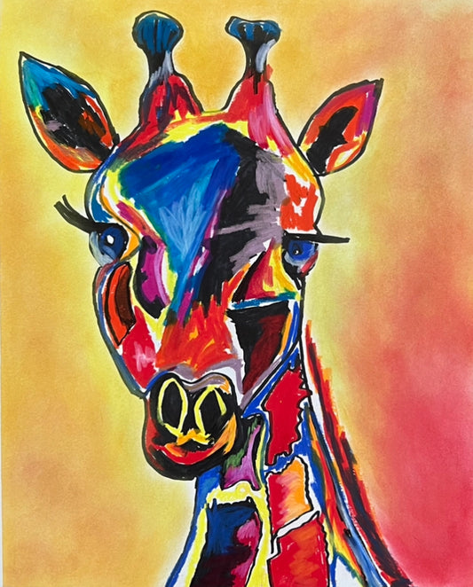 The Red Giraffe - Art Prints
