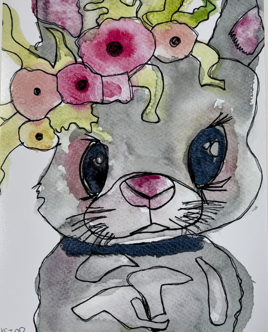Rabbit Collection 3 (colorful flowers) - Art Prints