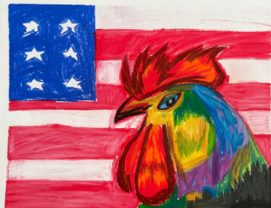 Patriotic Rooster - fine prints of original artwork