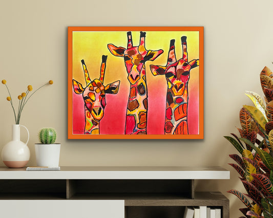 Three Giraffes - Art Prints