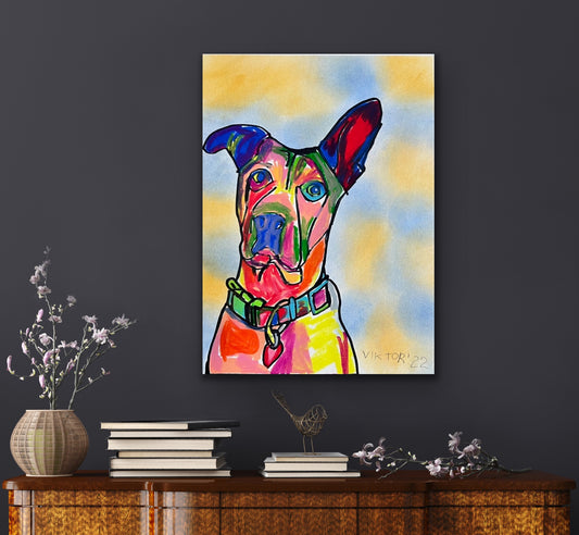 Lovely Dog -  Print, Poster or Stretched Canvas Print in more sizes - Vichy's Art
