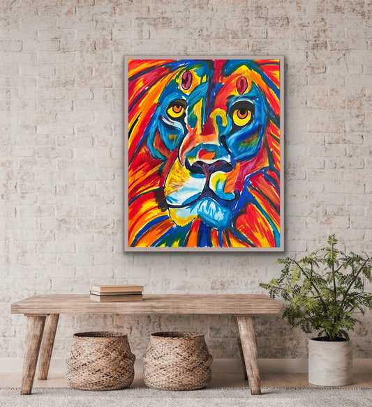Leo, The Colorful Lion - Art Prints