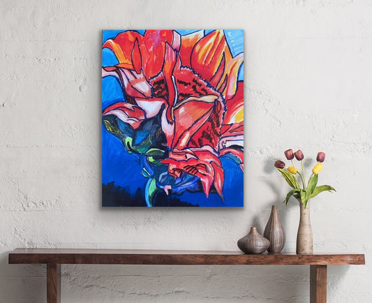 Fire Flower - Sunflower - fine prints of original artwork