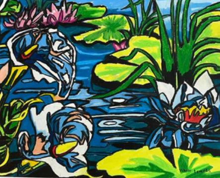 Lotus in the pond - fine prints of original artwork