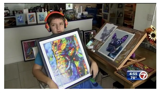 Aventura teen on autism spectrum inspires others with his artwork - BY KEVIN OZEBEK, LEISA WILLIAMS (WSVN.COM)