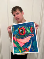 Mr Froggie the Frog - ORIGINAL  14x17” (video attached)
