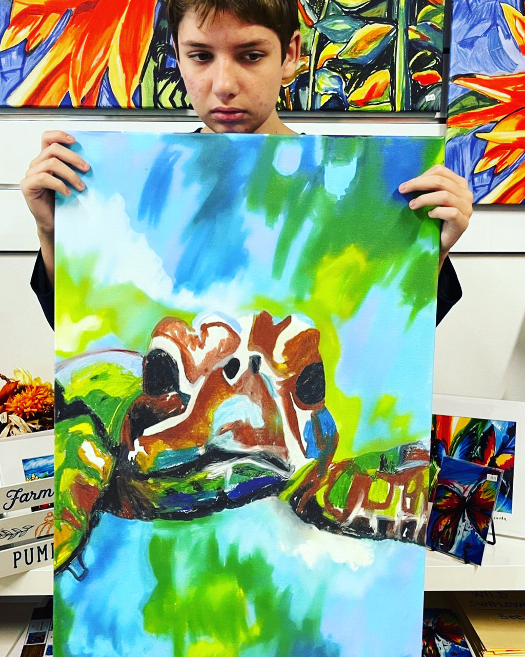 Sea turtle  - fine prints and canvas prints in more sizes - Vichy's Art