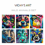 Wild Animals - Set of 6 paper prints/canvas prints