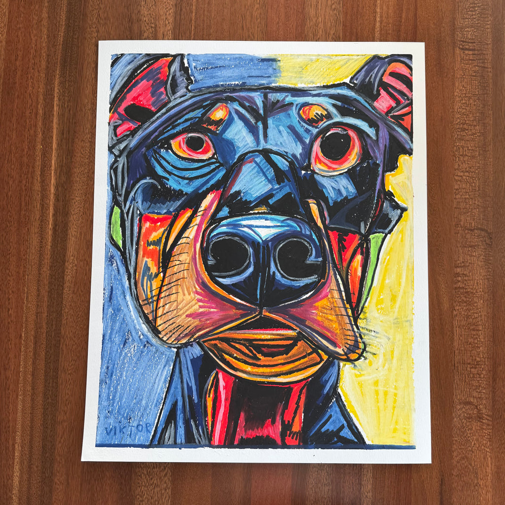 Dobermann - ORIGINAL 16x20” (video attached)