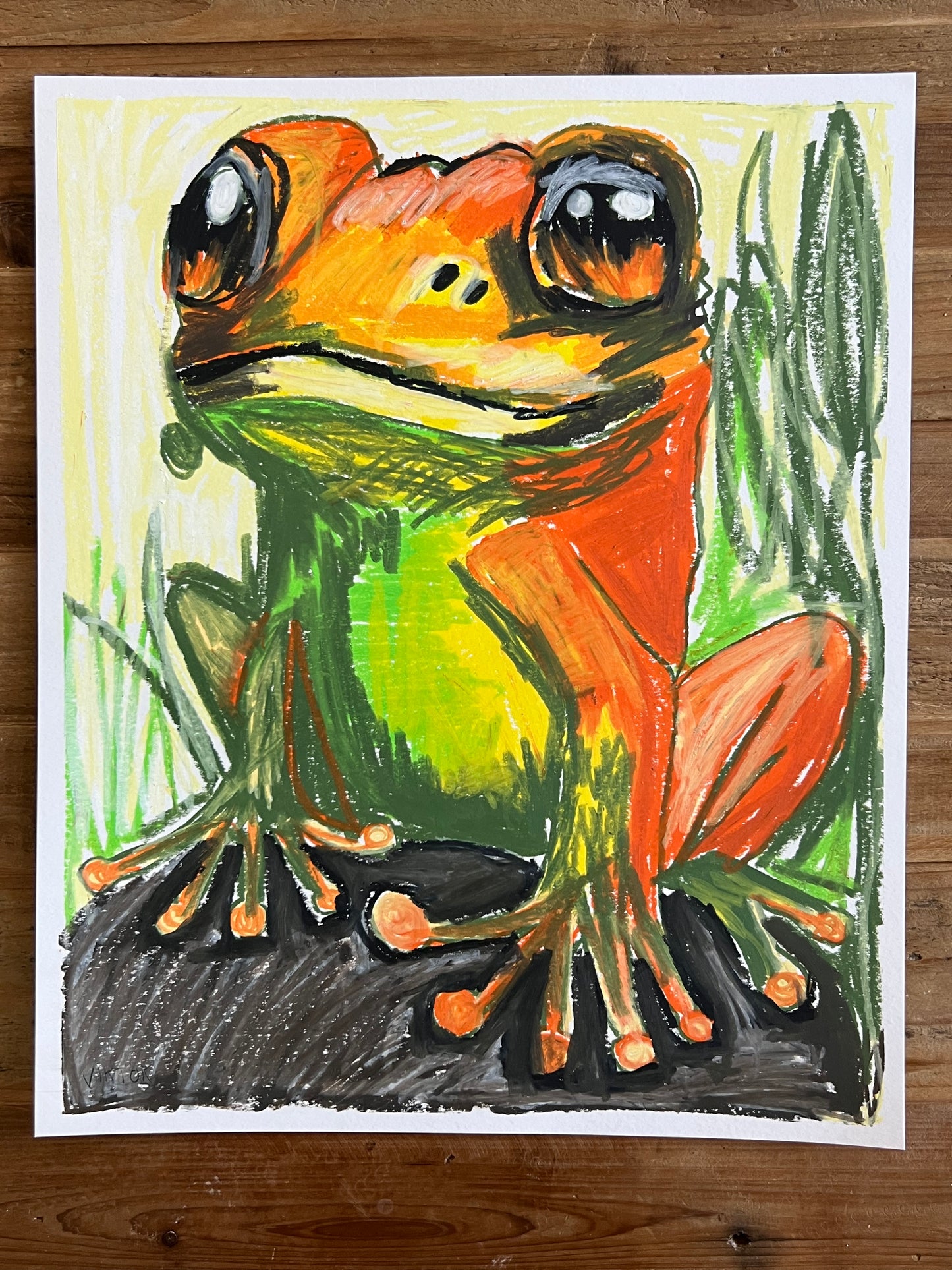Froggie the Frog - ORIGINAL  14x17”