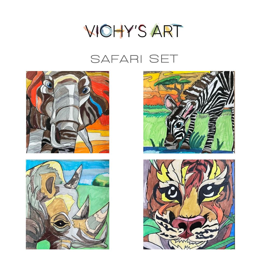 Safari - Set of 4 paper prints/canvas prints