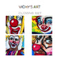 Clowns - Set of 4 paper prints/canvas prints