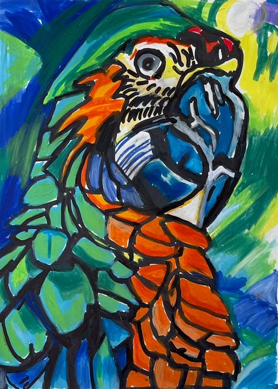 Parrots - Set of 6 paper prints/canvas prints