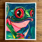 Mr Froggie the Frog - ORIGINAL  14x17” (video attached)