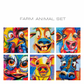 Farm Animals - Set of 6 paper prints/canvas prints