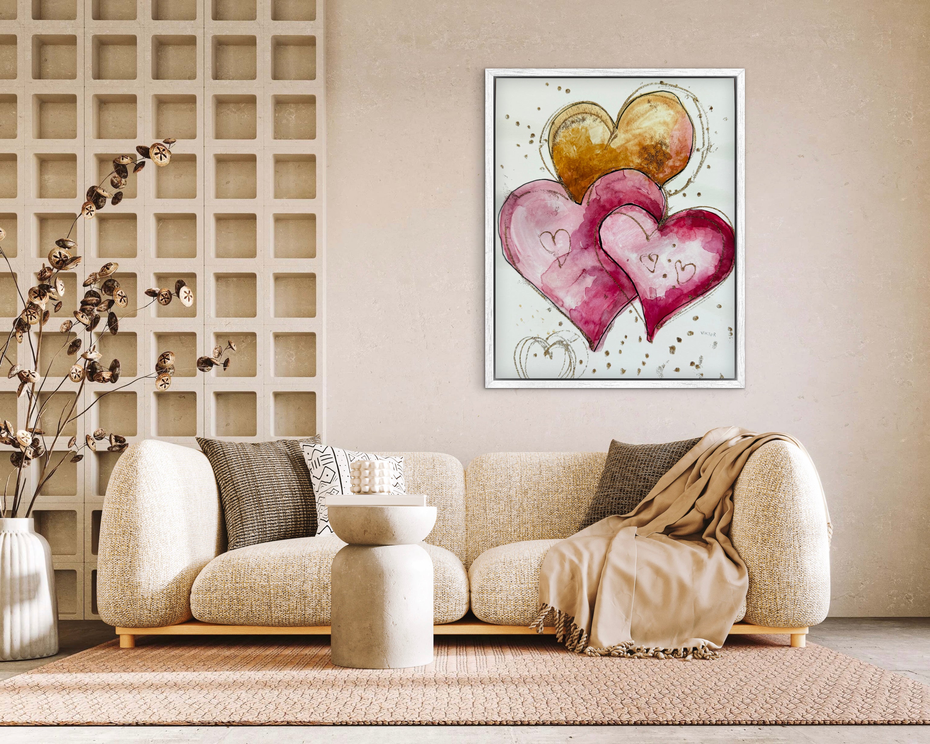 Golden Hearts V - Art Prints