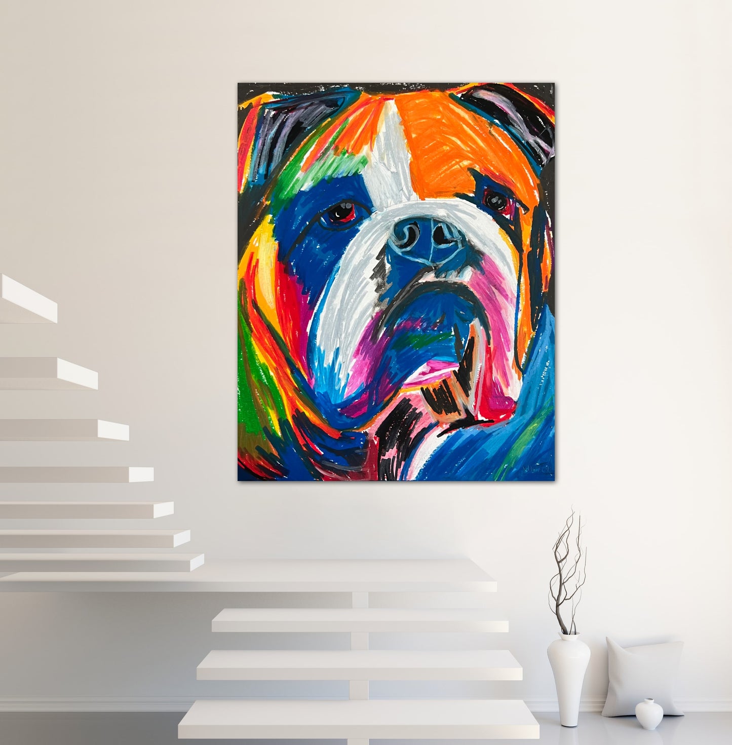 Orange Bulldog - Print, Poster or Stretched Canvas Print in more sizes