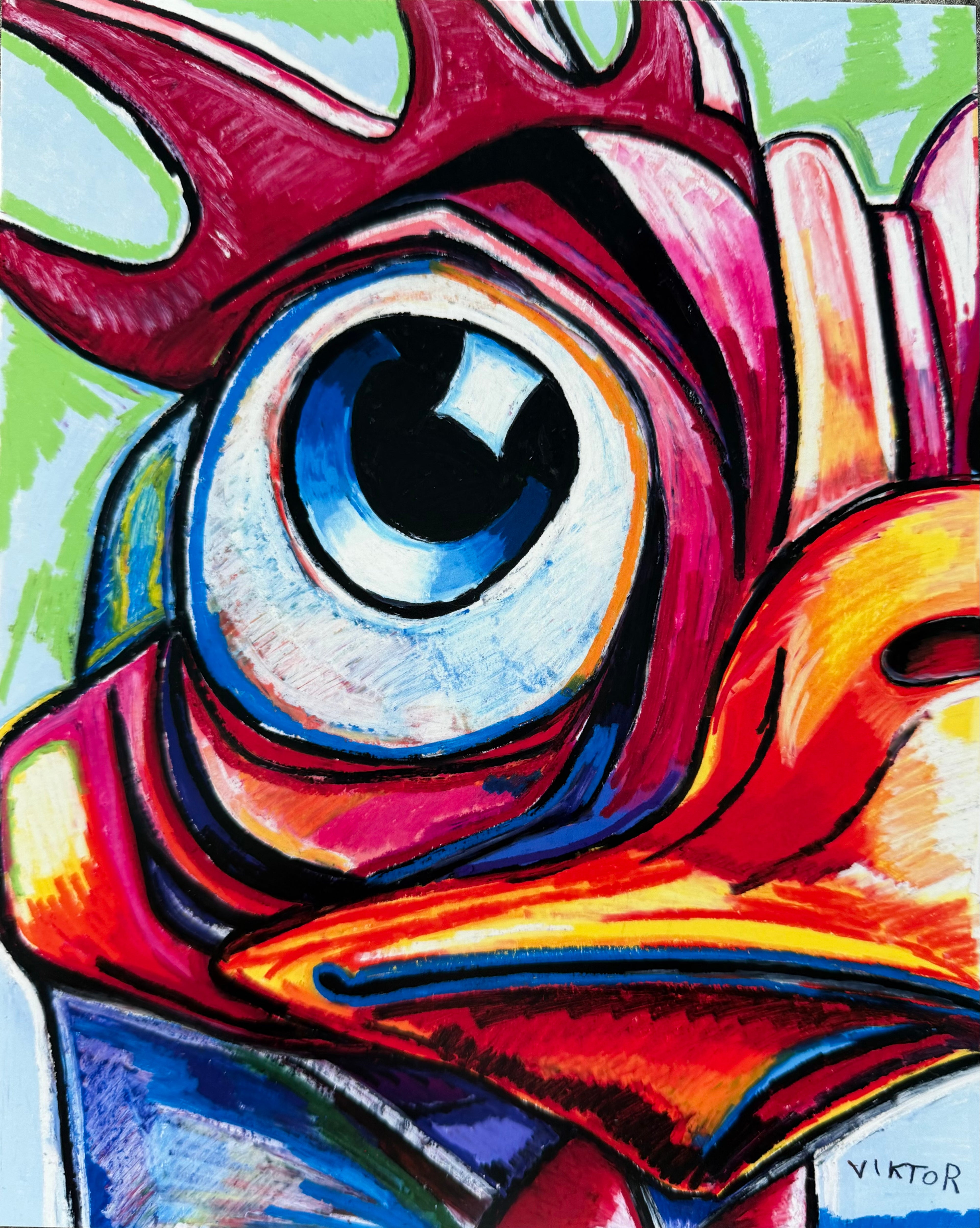 The Rooster's Gaze - Art Prints