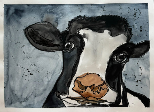 Brown Nose Cow - ORIGINAL  30x22”