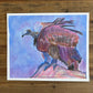 Vulture bird - ORIGINAL Oil Pastel art 14x17"