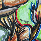 Mr Goatface - ORIGINAL OIL PASTEL ARTWORK 16x20" -  (video attached)