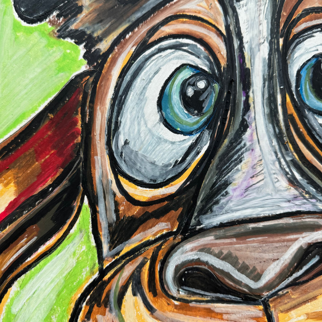 Mr Goatface - ORIGINAL OIL PASTEL ARTWORK 16x20" -  (video attached)