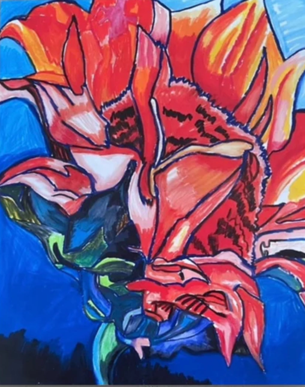 Flowers - Set of 6 paper prints/canvas prints - Vichy's Art