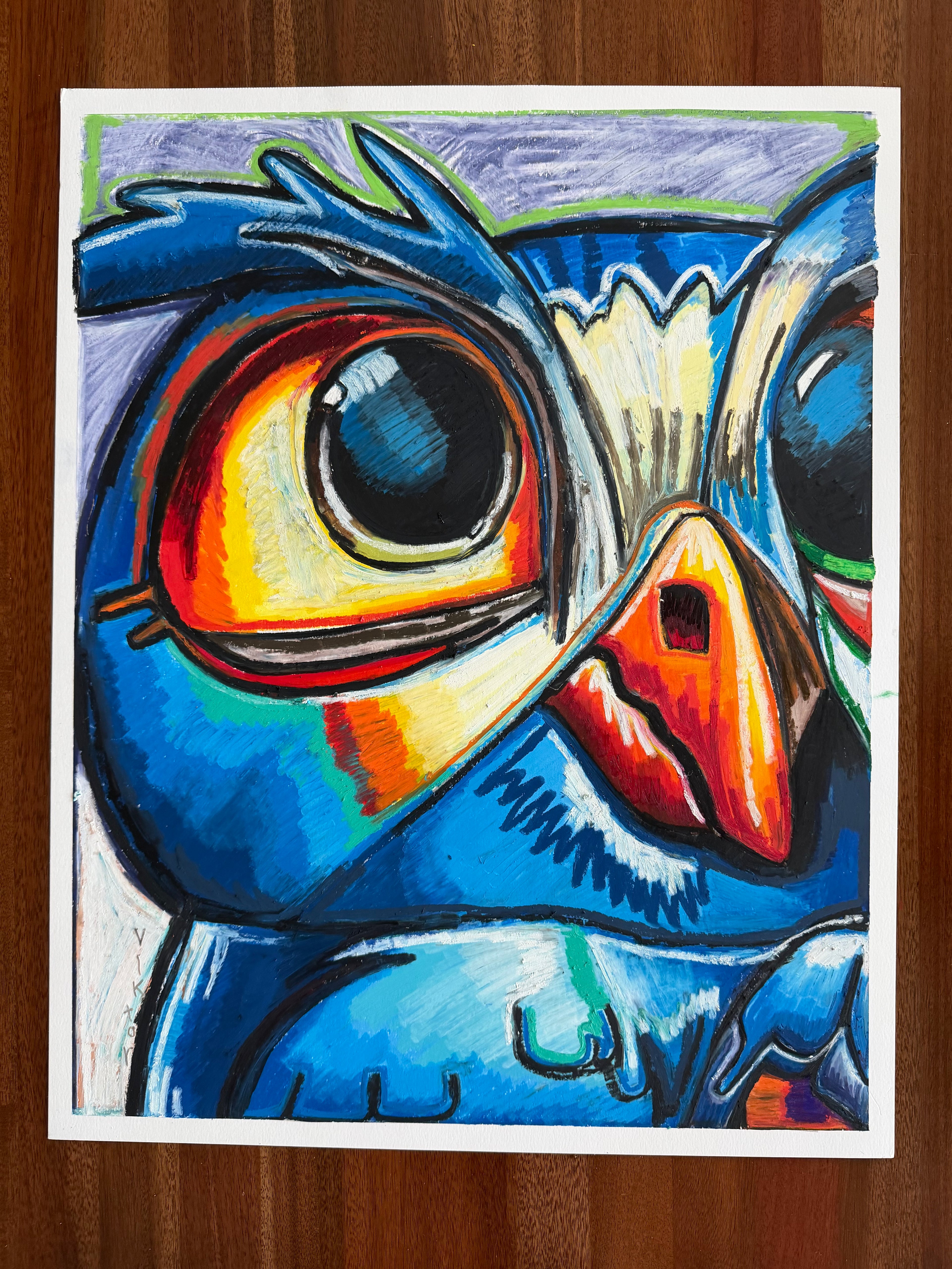 Spectra of Night - Original oil pastels artwork 19x24” (video attached)