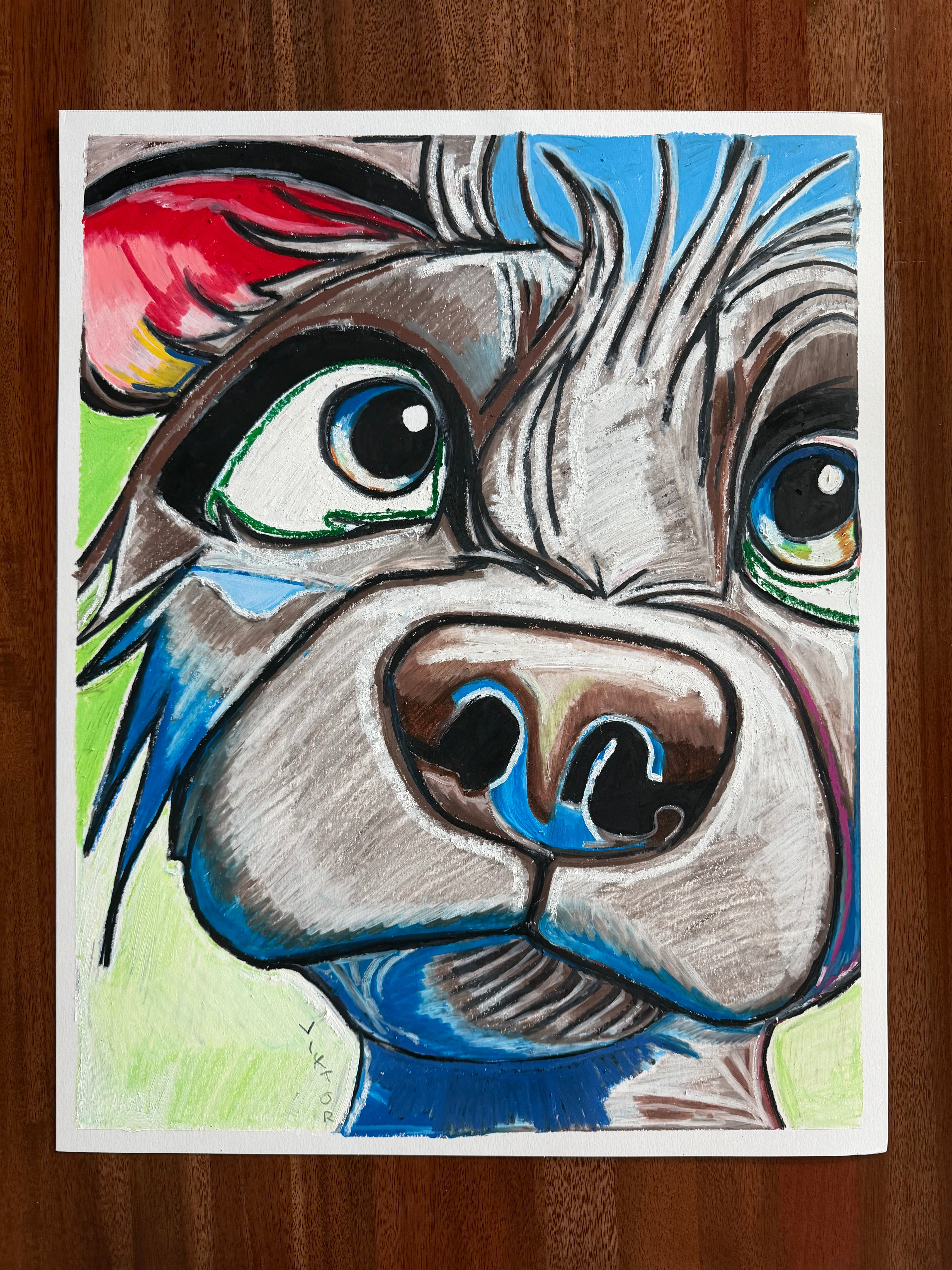 Skylar - Original oil pastels artwork 19x24” (video attached)