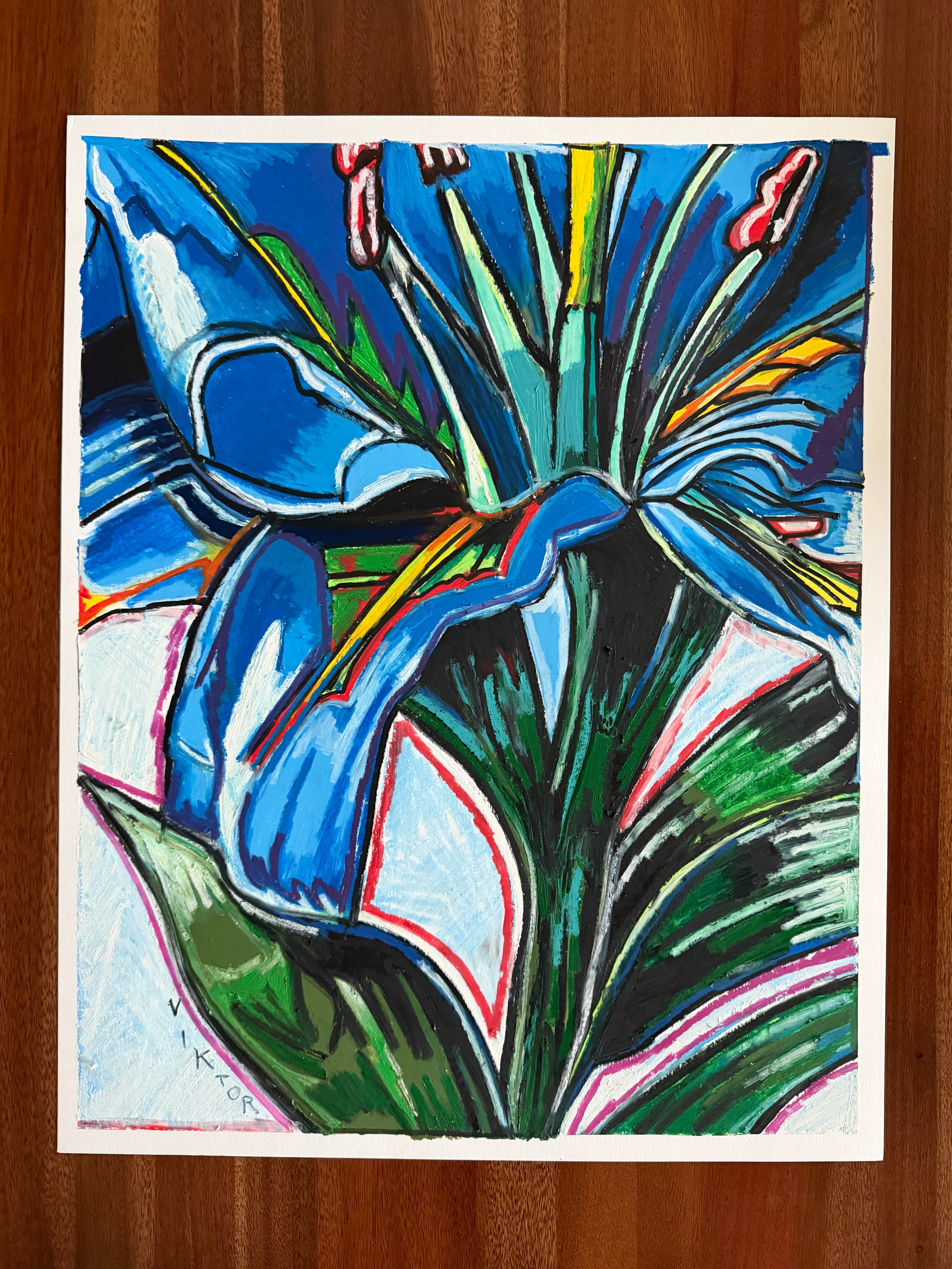 Midnight Lily - Original oil pastels artwork 19x24” (video