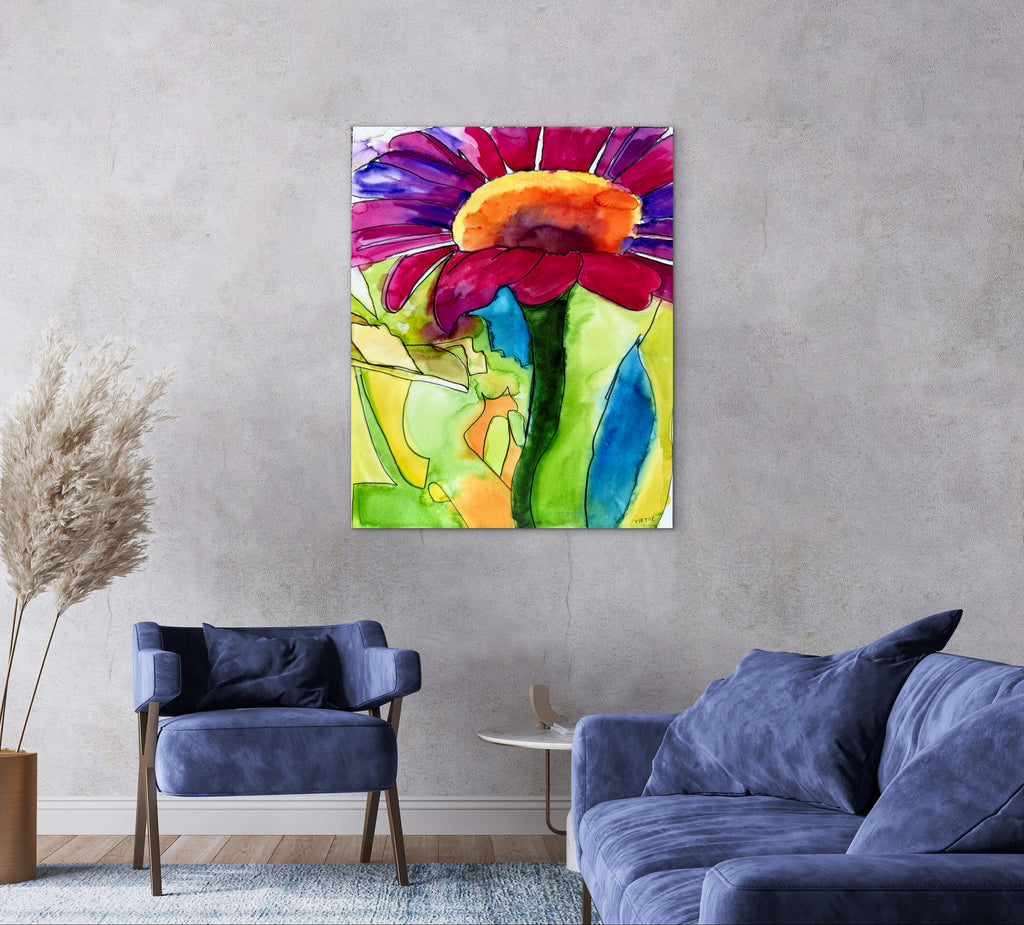 Watercolor Zinnia - Art Prints