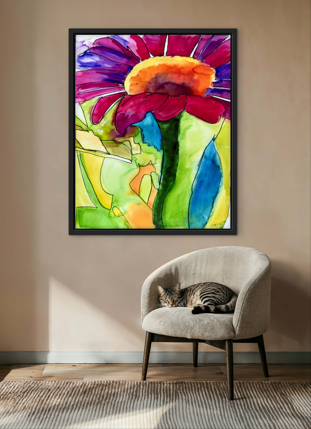 Watercolor Zinnia - Art Prints