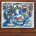 Little Tiger - ORIGINAL OIL PASTEL ARTWORK - 24x19"