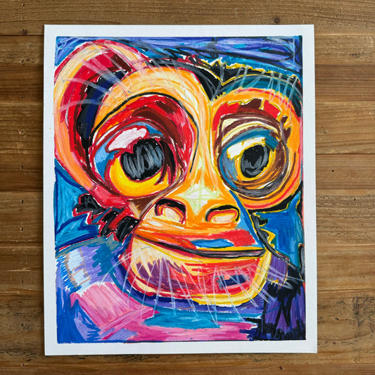 Modern Monkey  - ORIGINAL  14x17”