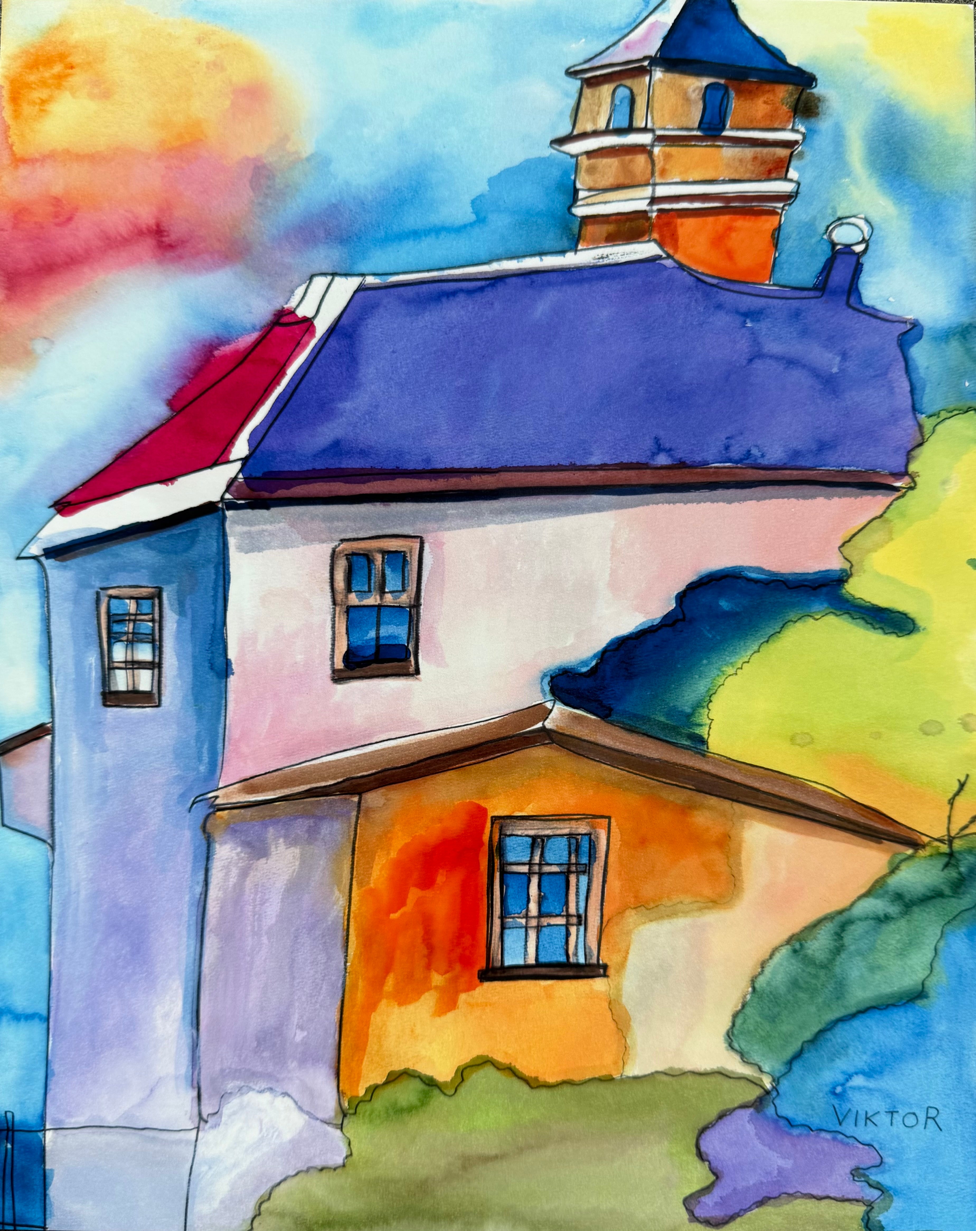 Watercolor Village - Art Prints