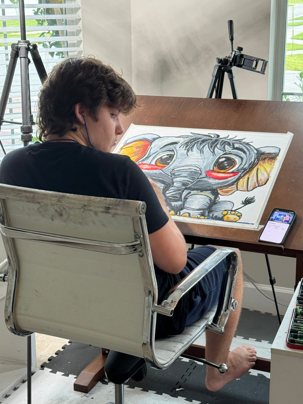 PelleFant - ORIGINAL OIL PASTEL ARTWORK - 24x19" (video attached)