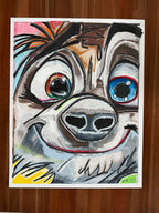 Meerkat - Original oil pastels artwork 19x24” (video attached)