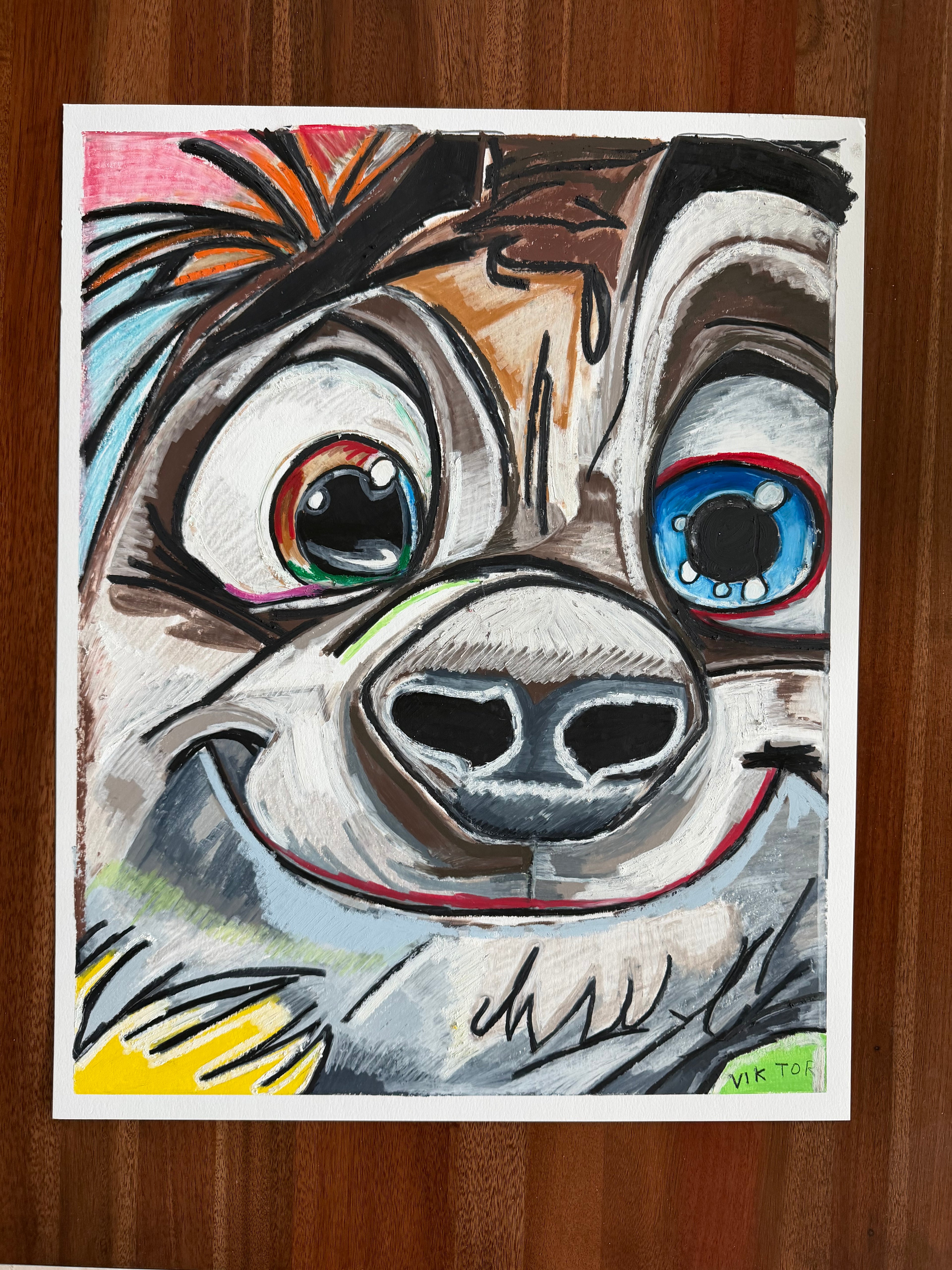 Meerkat - Original oil pastels artwork 19x24” (video attached)