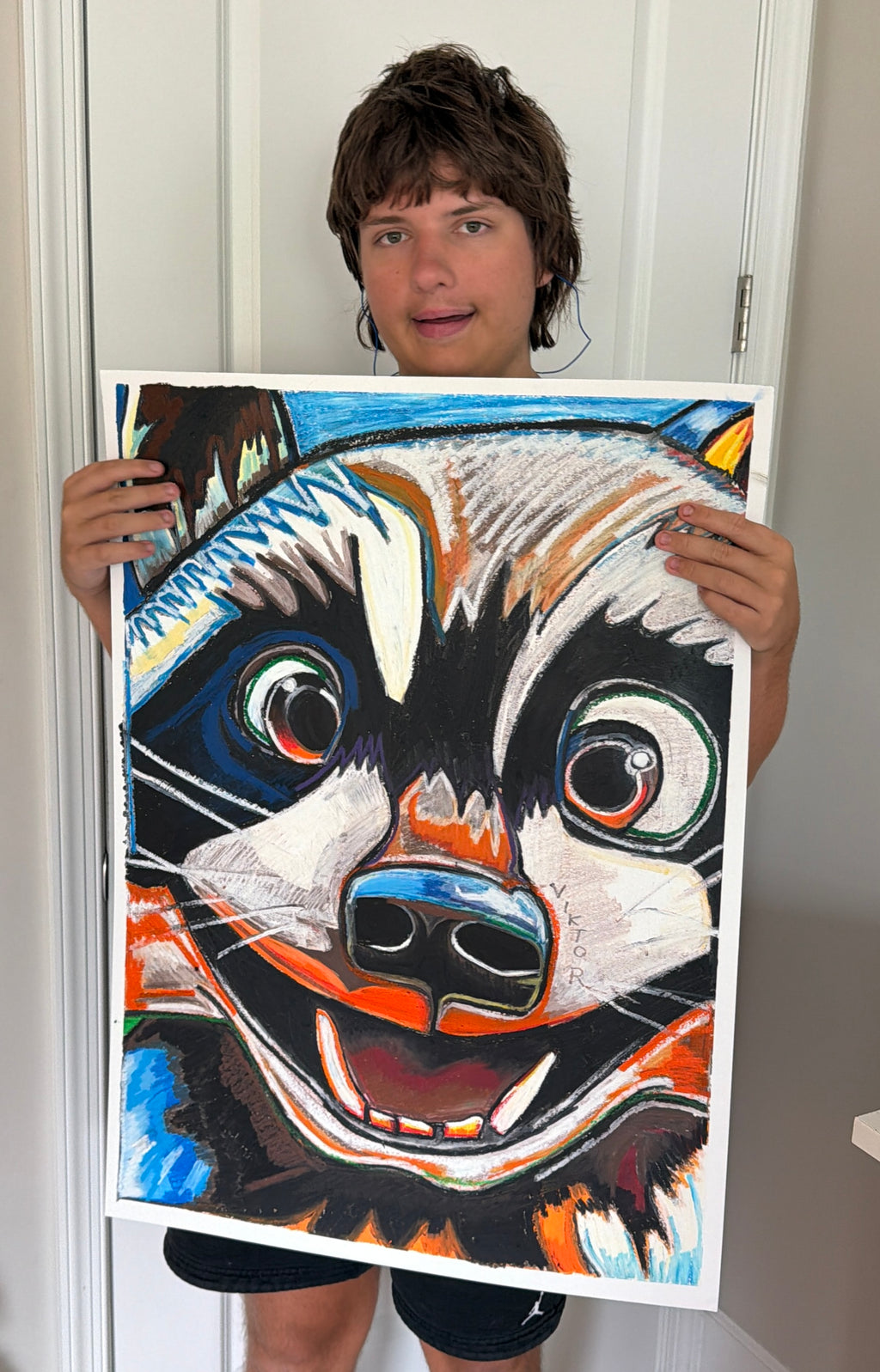 Little Thief of Hearts -  Original oil pastels Artwork - 22x30"