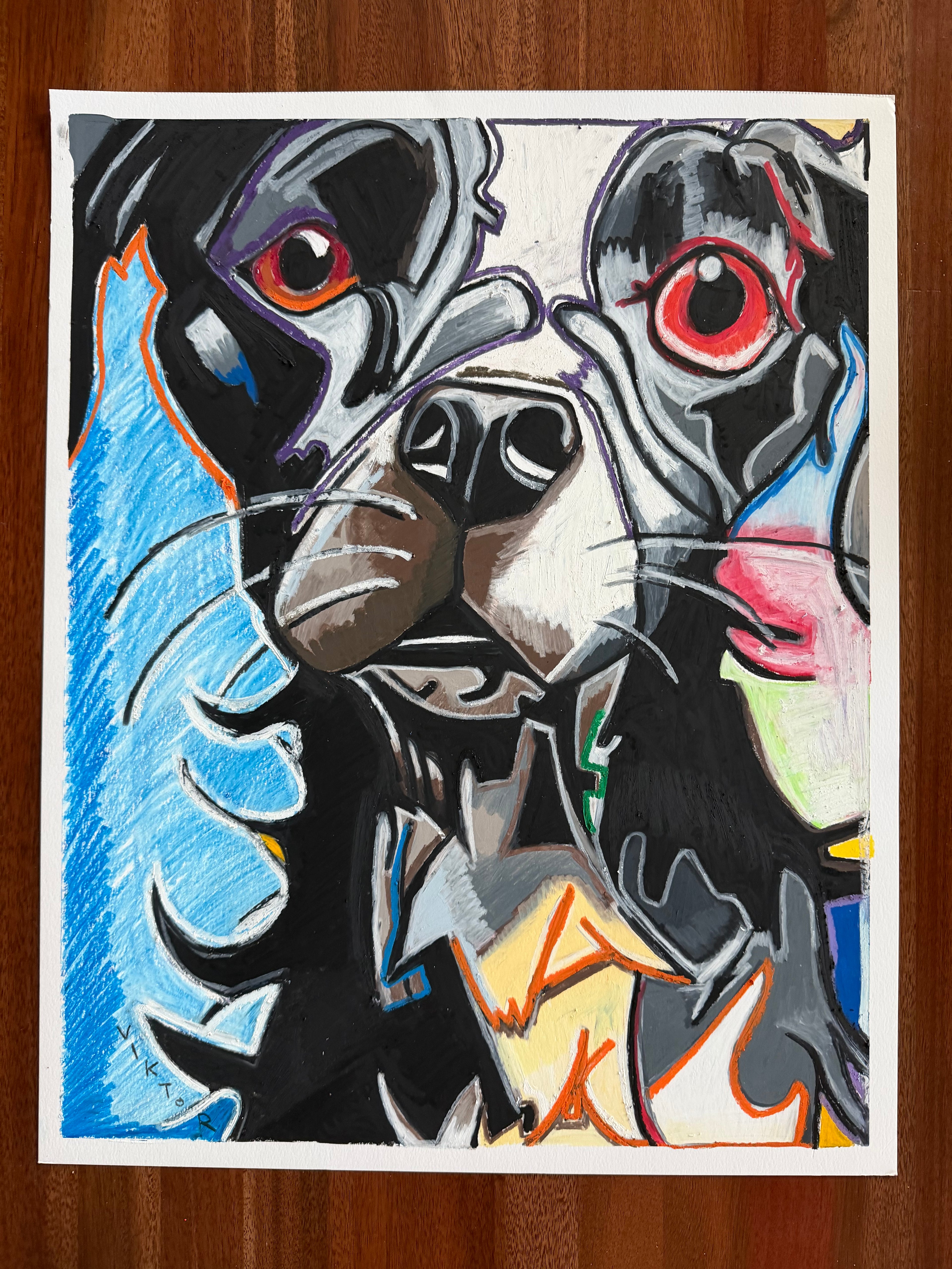 Pawsome Pal - Original oil pastels artwork 19x24” (video attached)