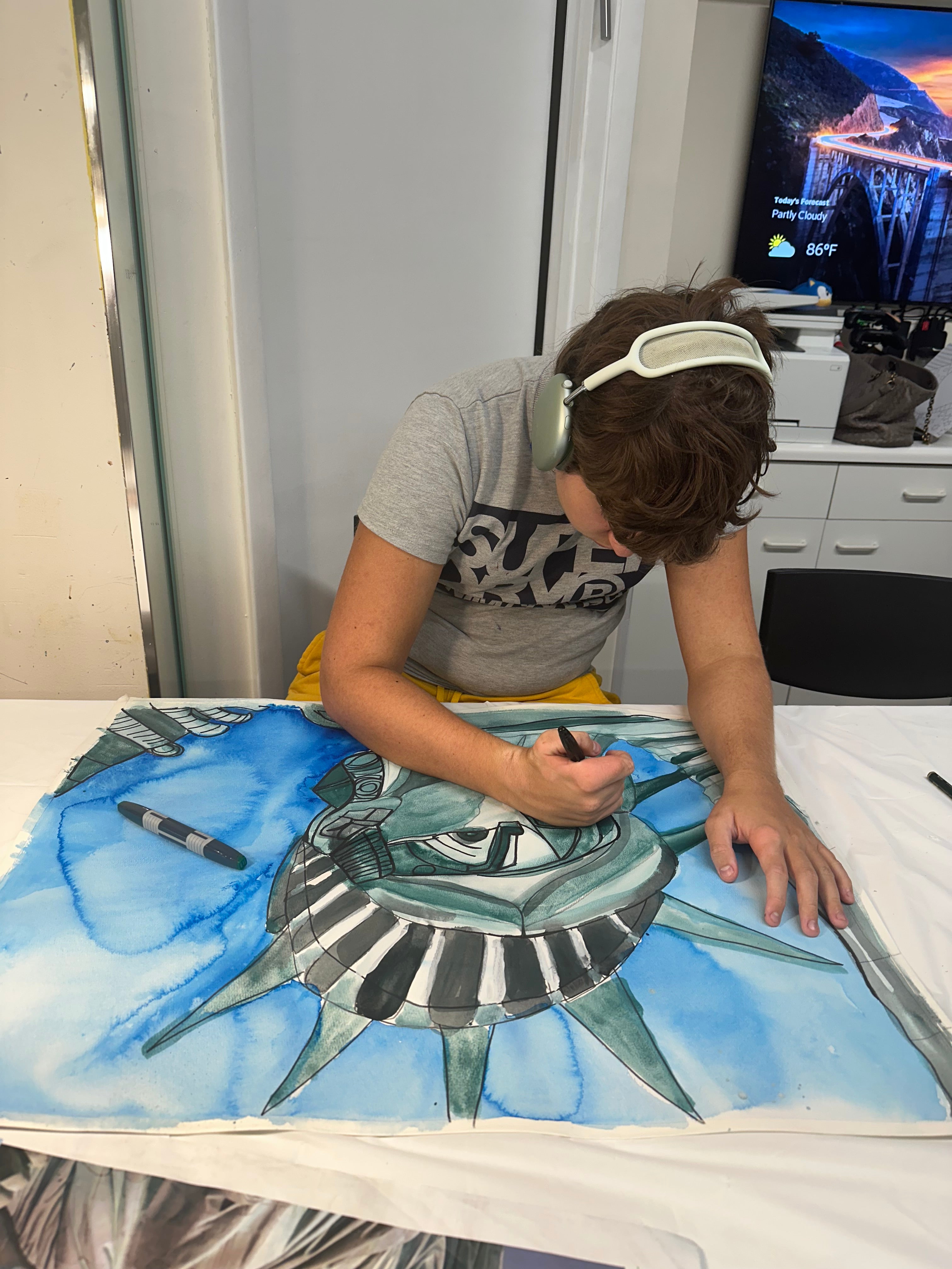 Statue of Liberty - ORIGINAL Watercolor artwork 22x30”