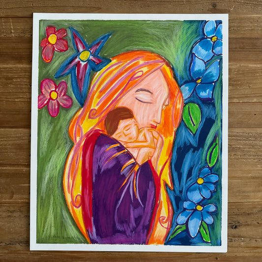 Mom and the baby  - ORIGINAL  14x17”