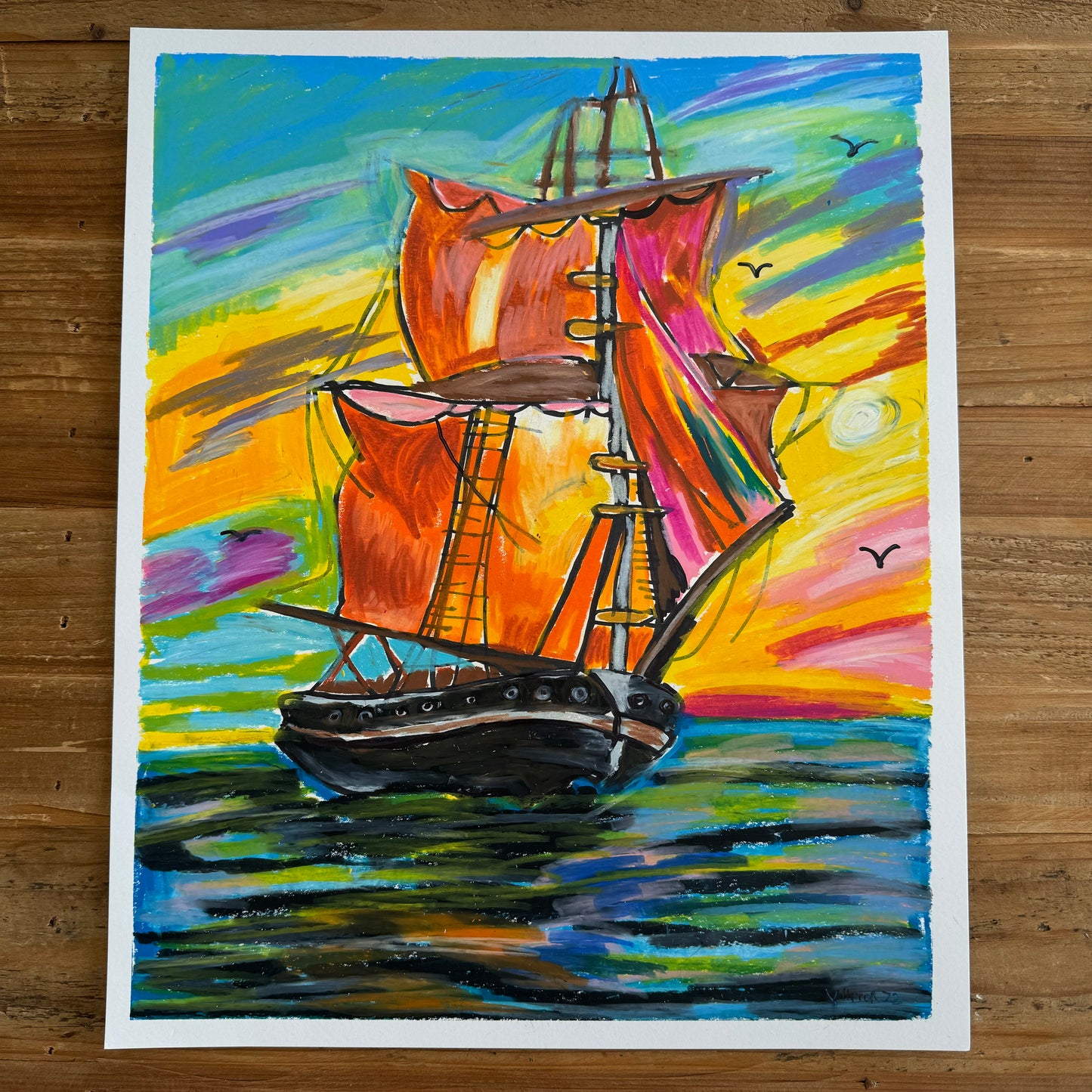 The Sailing Ship - ORIGINAL 14x17”